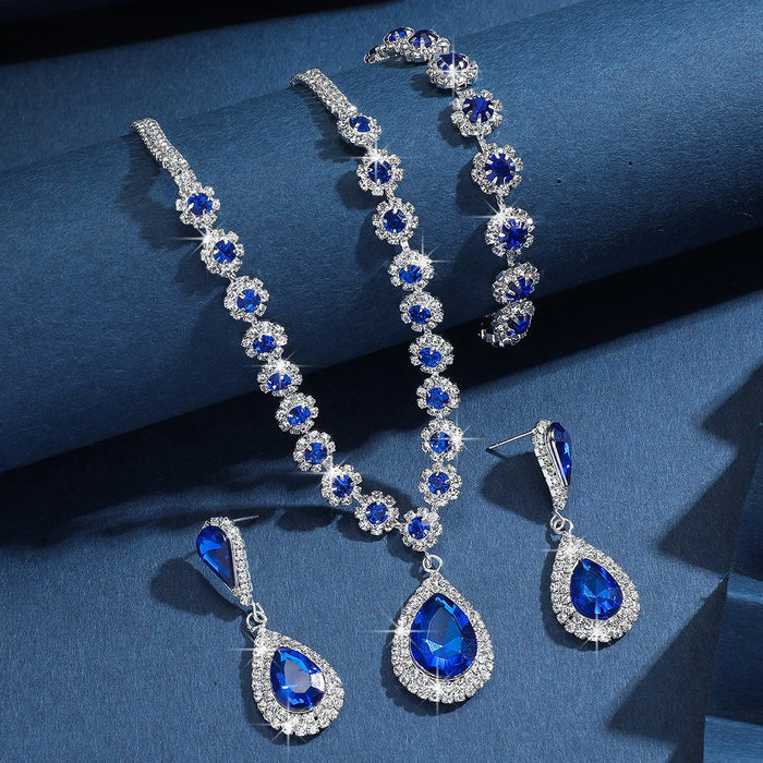 Elegant Crystal Rhinestone Arabic Wedding Jewelry Set
