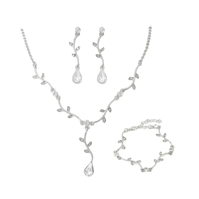 Elegant Gold Leaf Jewelry Set for Weddings
