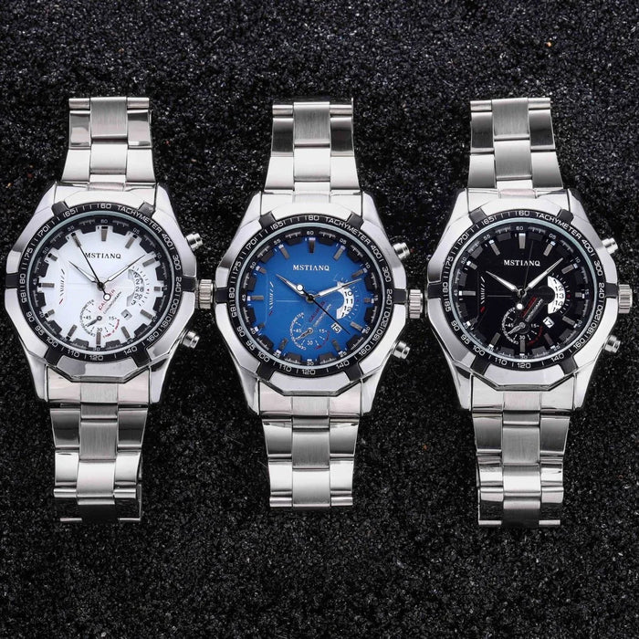 Elegant Men's Stainless Steel Quartz Watch