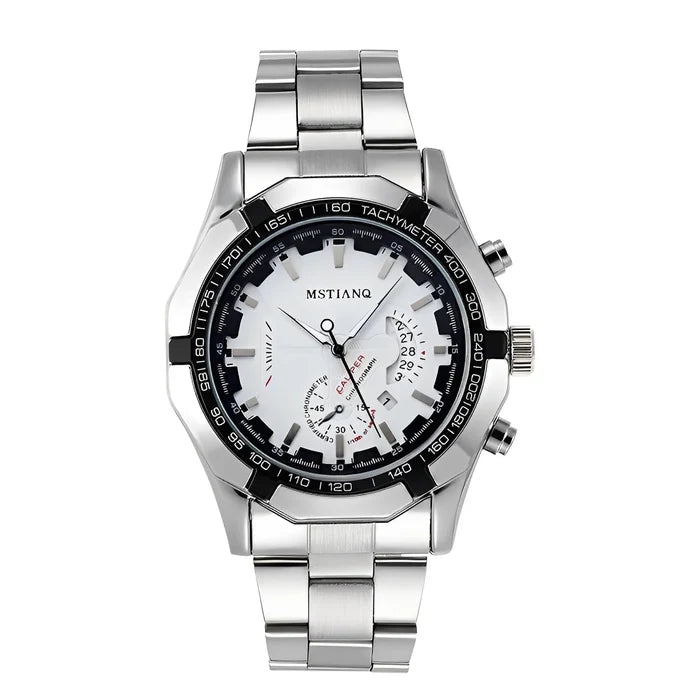 Elegant Men's Stainless Steel Quartz Watch