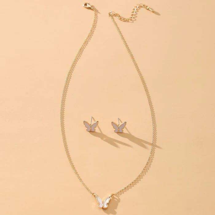 Elegant Oil-Drop Butterfly Jewelry Set