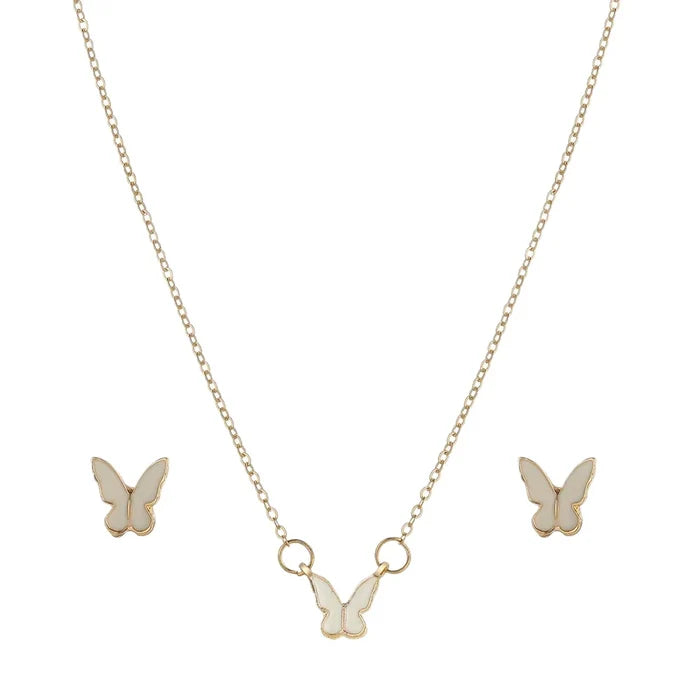 Elegant Oil-Drop Butterfly Jewelry Set
