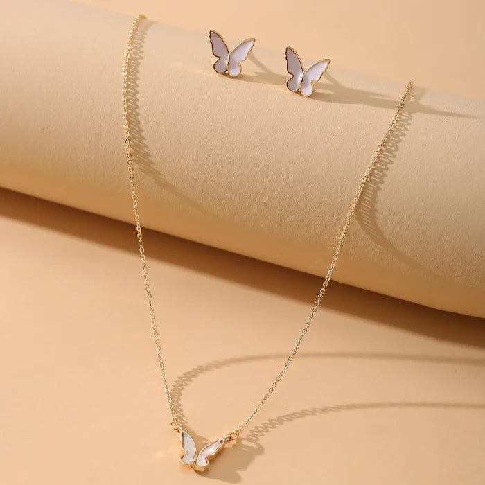 Elegant Oil-Drop Butterfly Jewelry Set