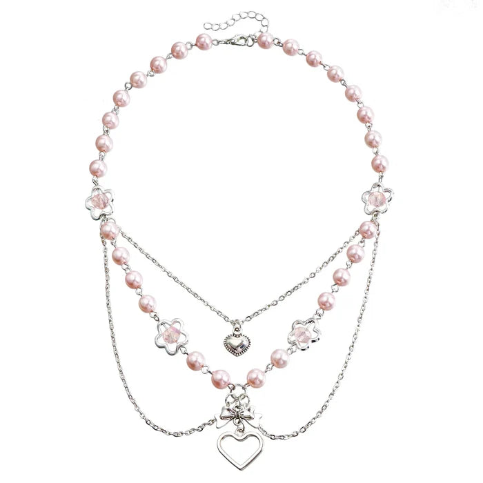 Elegant Pearl Heart Layered Necklace for Women