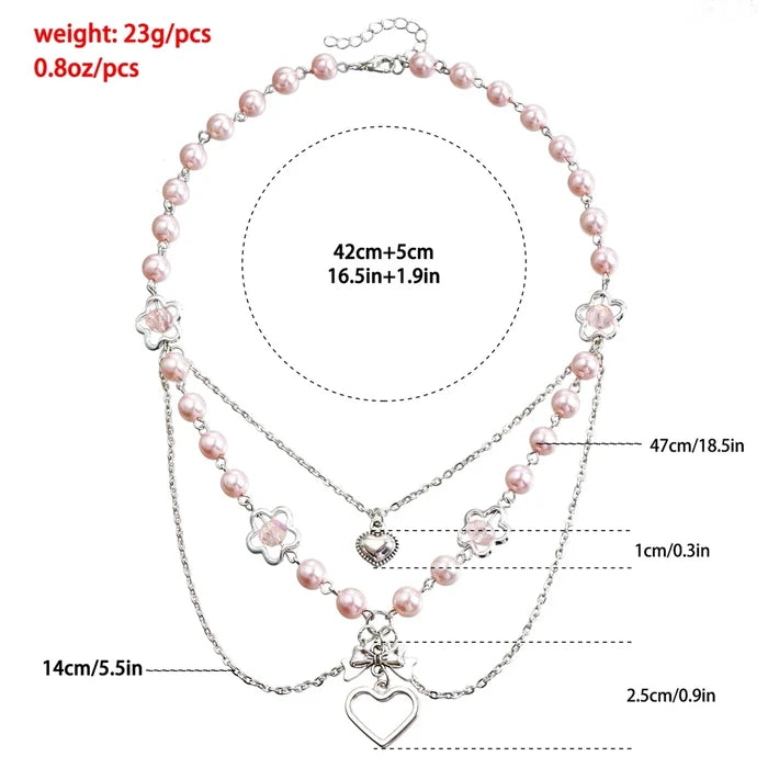 Elegant Pearl Heart Layered Necklace for Women