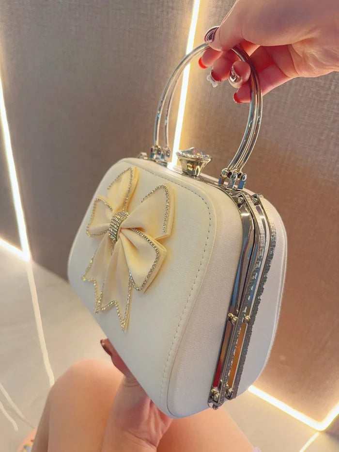 Elegant Satin Bow Evening Bag for Women