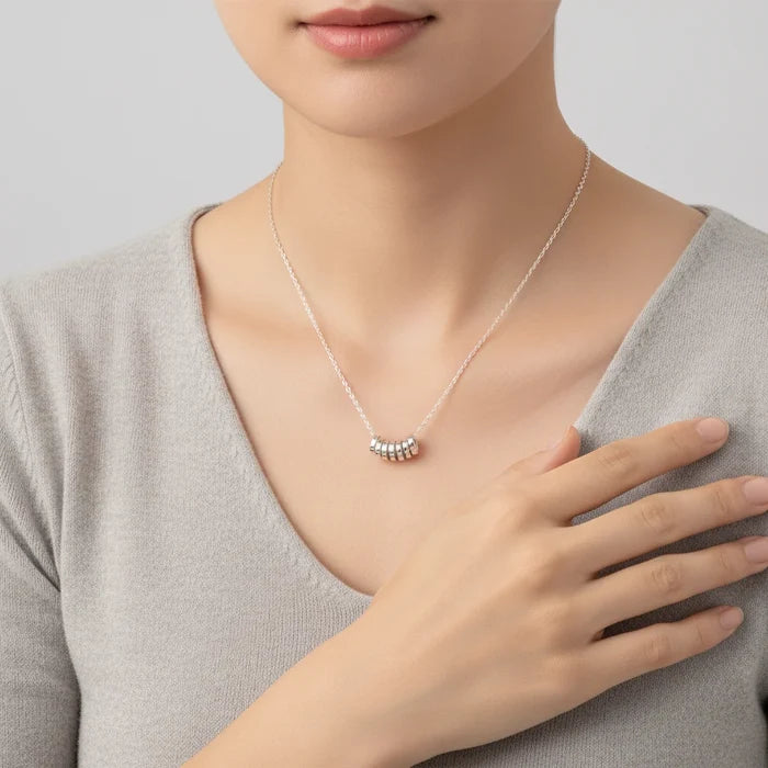 Elegant Silver Bead Necklace for Women