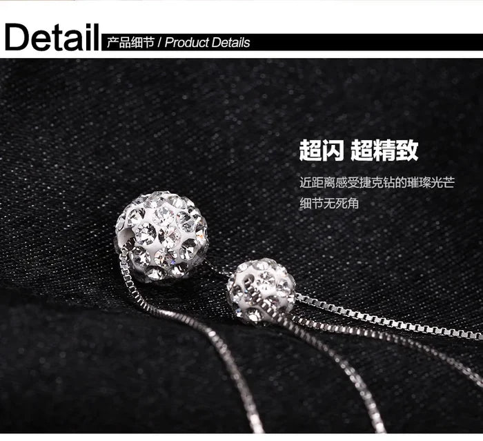 Elegant Silver Double Crystal Necklace