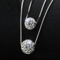 Elegant Silver Double Crystal Necklace