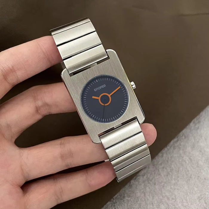 Elegant Square Quartz Watch  Stainless Steel Luxury Wristwatch