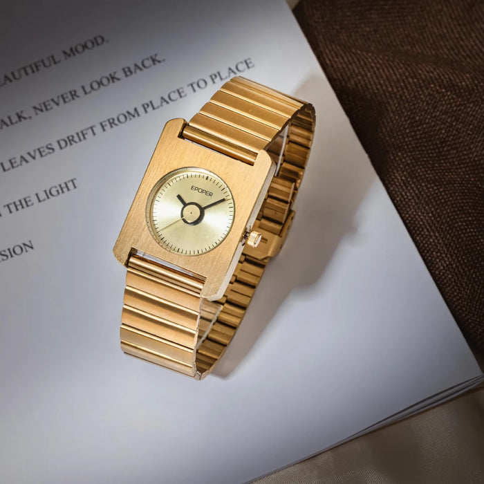 Elegant Square Quartz Watch  Stainless Steel Luxury Wristwatch