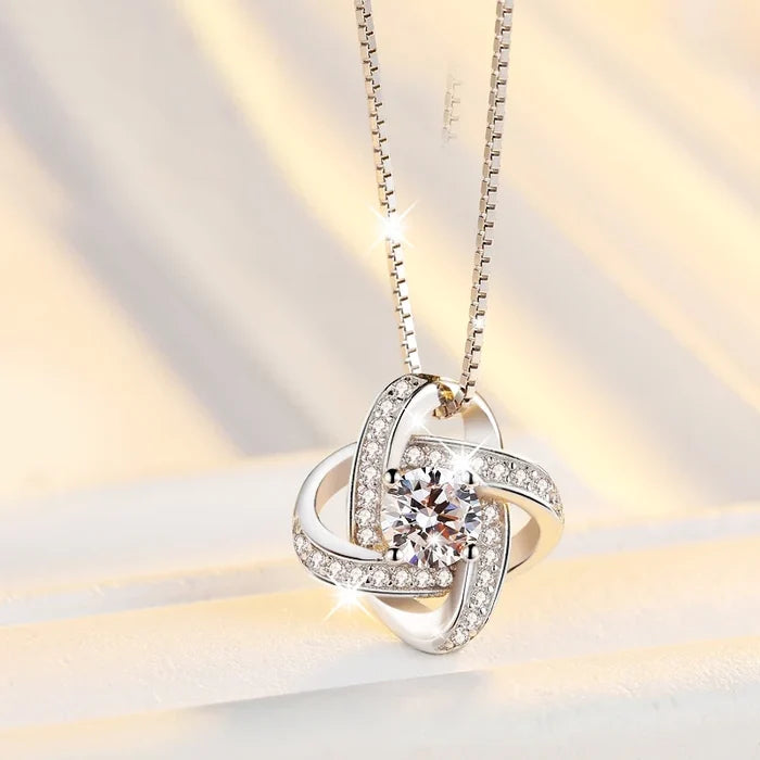 Elegant Sterling Silver Clover Necklace