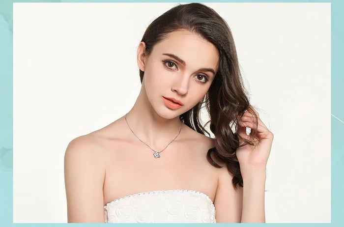 Elegant Sterling Silver Clover Necklace
