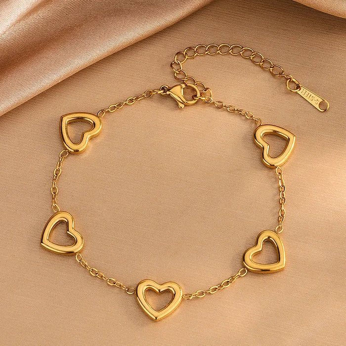 Elegant Titanium Heart Necklace Set - Non-fading & Versatile