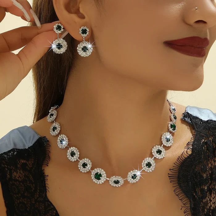 Elegant Water Drop Crystal Jewelry Set