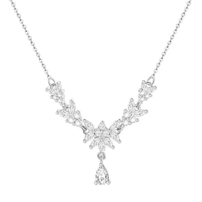 Elegant Water Drop Diamond Necklace
