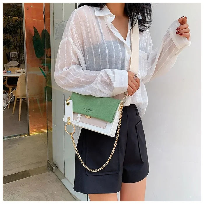 Elegant Women's Leather Chain Shoulder Bag