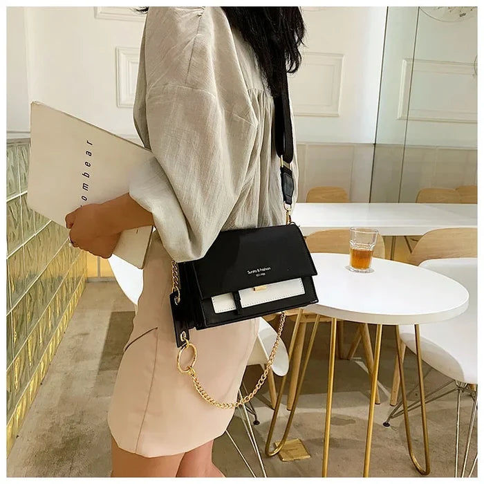 Elegant Women's Leather Chain Shoulder Bag