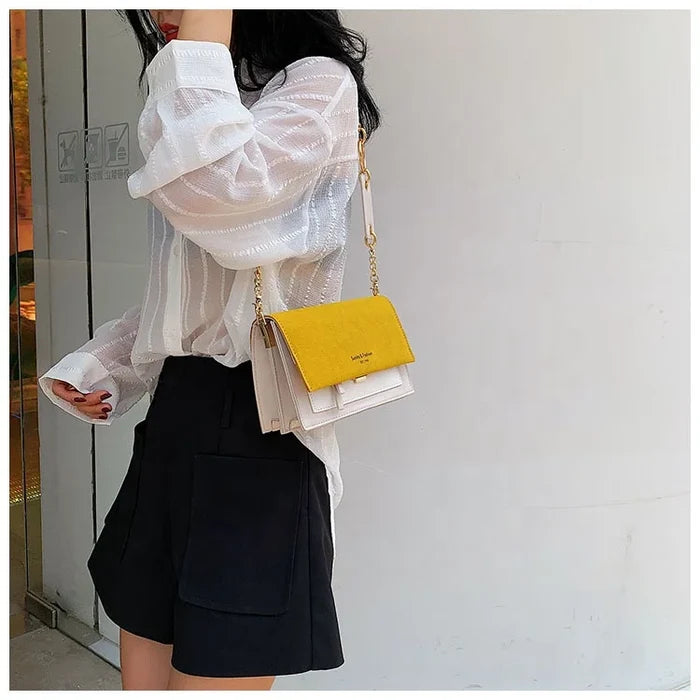 Elegant Women's Leather Chain Shoulder Bag