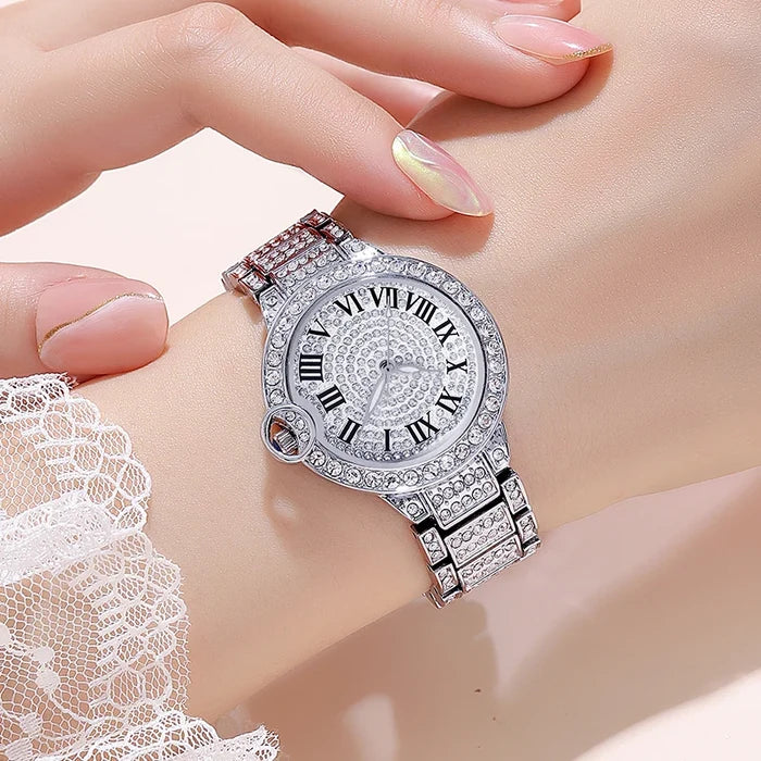 Elegant Women's Luxury Quartz Watch with Crystals