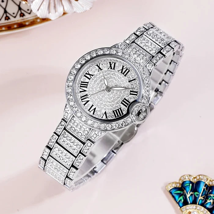 Elegant Women's Luxury Quartz Watch with Crystals