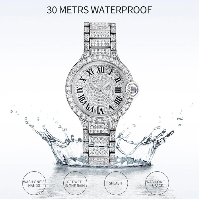 Elegant Women's Luxury Quartz Watch with Crystals