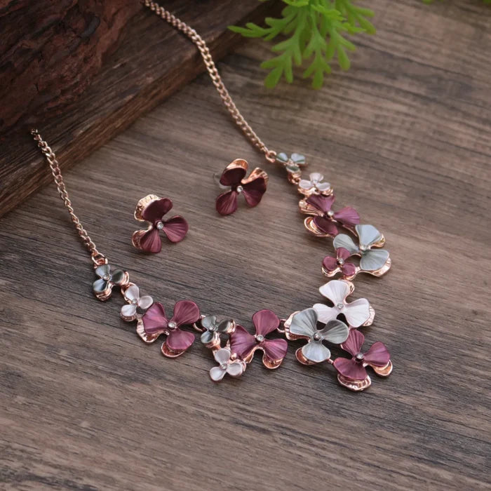 Elegant Zinc Alloy Flower Jewelry Set for Women