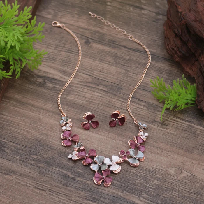 Elegant Zinc Alloy Flower Jewelry Set for Women