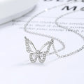Elegant Zircon Butterfly Sterling Silver Necklace
