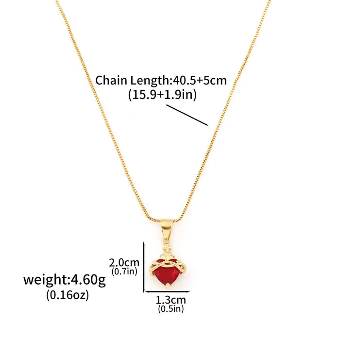 Elegant Zircon Heart Bow Necklace for Women