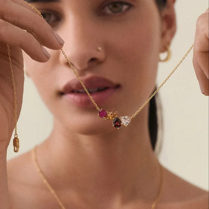 Elegant Zircon Stainless Steel Necklace