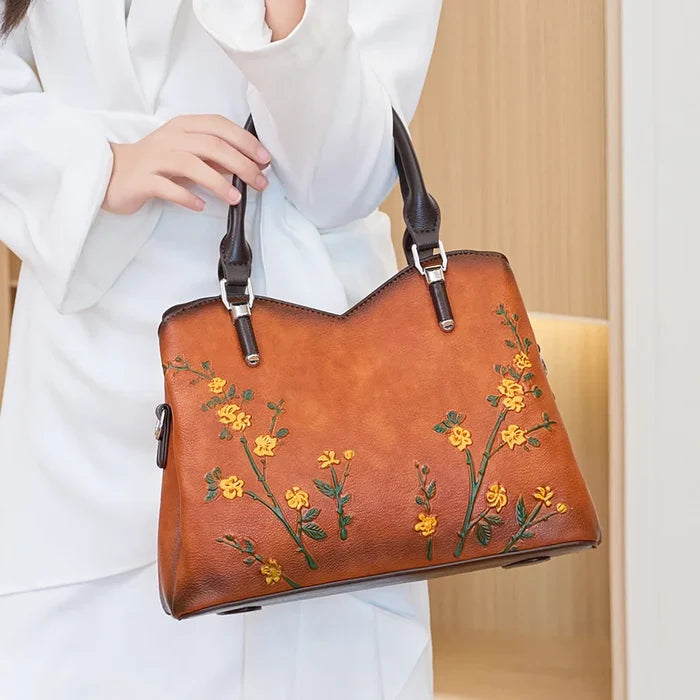 Elite Retro Floral Luxury Tote & Crossbody Bag