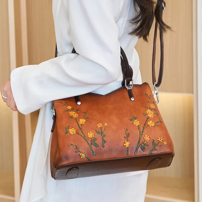 Elite Retro Floral Luxury Tote & Crossbody Bag