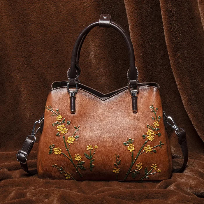 Elite Retro Floral Luxury Tote & Crossbody Bag