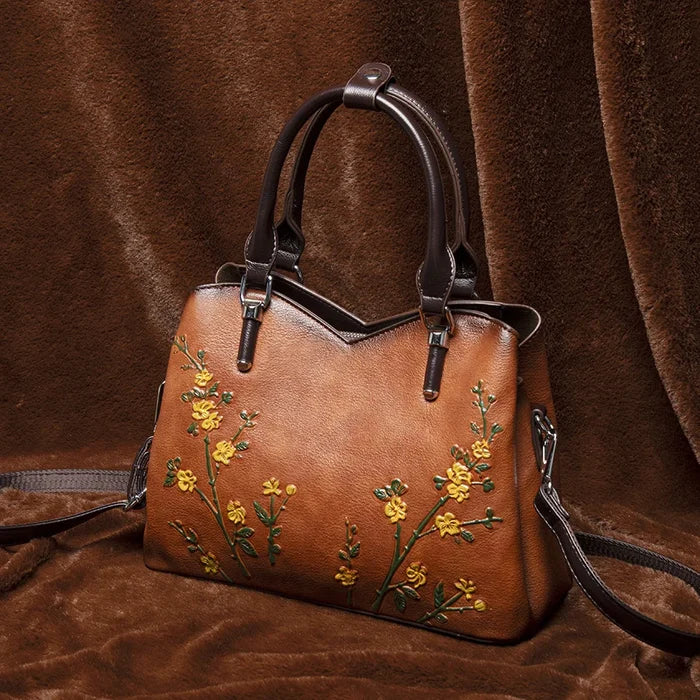 Elite Retro Floral Luxury Tote & Crossbody Bag