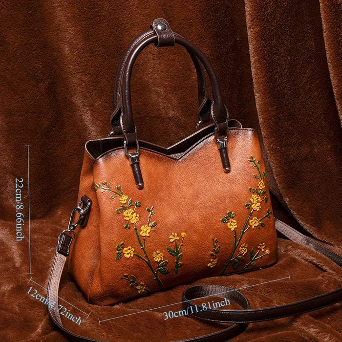 Elite Retro Floral Luxury Tote & Crossbody Bag