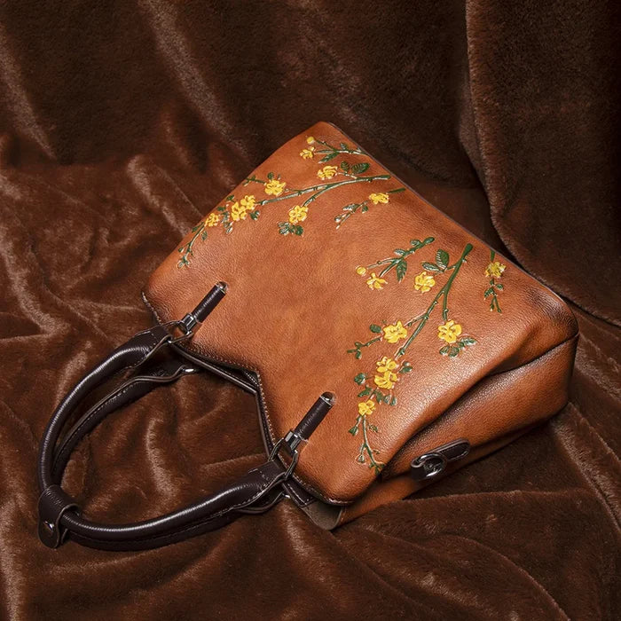 Elite Retro Floral Luxury Tote & Crossbody Bag