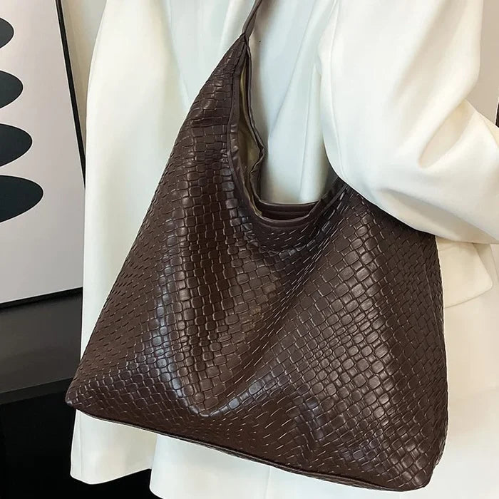 Embossed Pu Leather Big Capacity Women Tote Handbags with Hasps