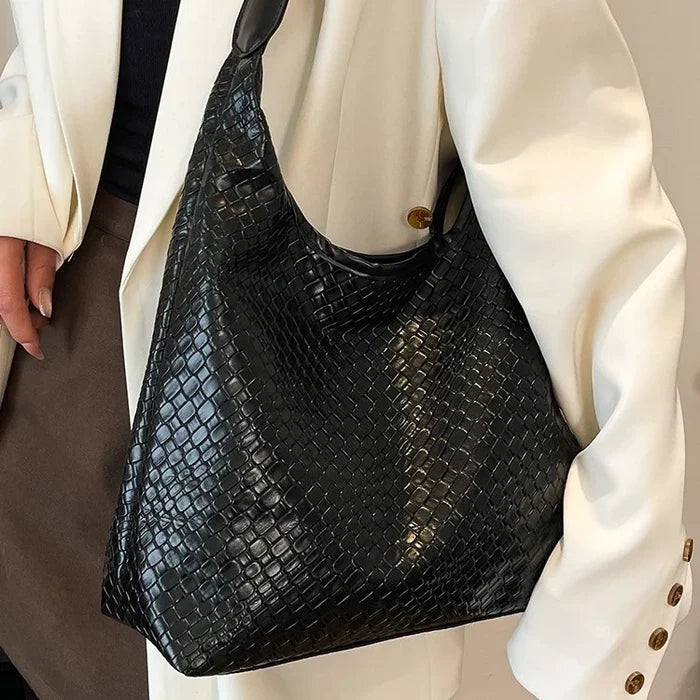 Embossed Pu Leather Big Capacity Women Tote Handbags with Hasps