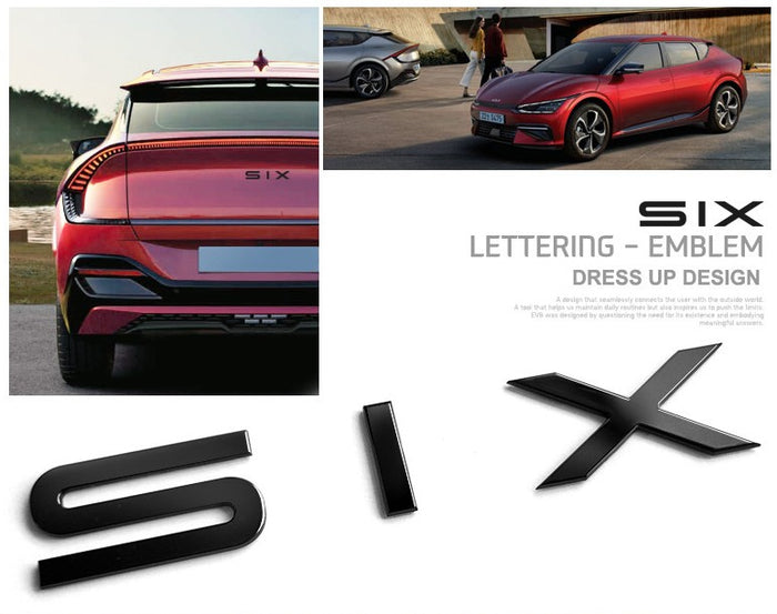 EV6 SIX Black Lettering Emblem Kit