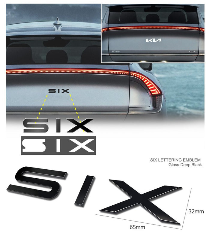 EV6 SIX Black Lettering Emblem Kit