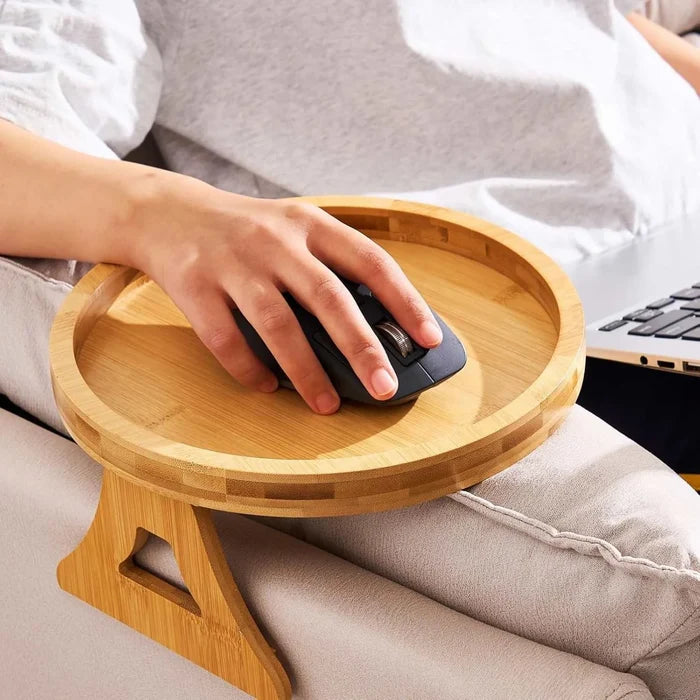 Factory Wholesale Bamboo Sofa Arm Rest Tray Couch Cup Holder Table