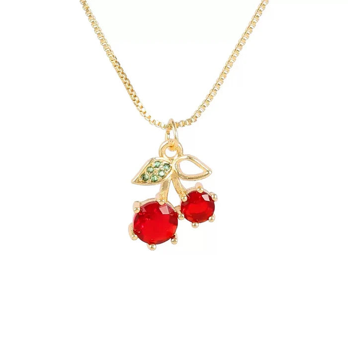 Fadeless Cherry Zircon Allergy-Free Pendant Necklace