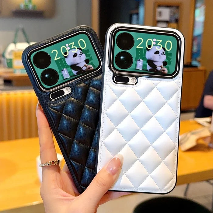 Fashion 3D Grid Soft PU Surface Hard Phone Case for Xiaomi