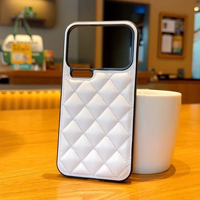 Fashion 3D Grid Soft PU Surface Hard Phone Case for Xiaomi