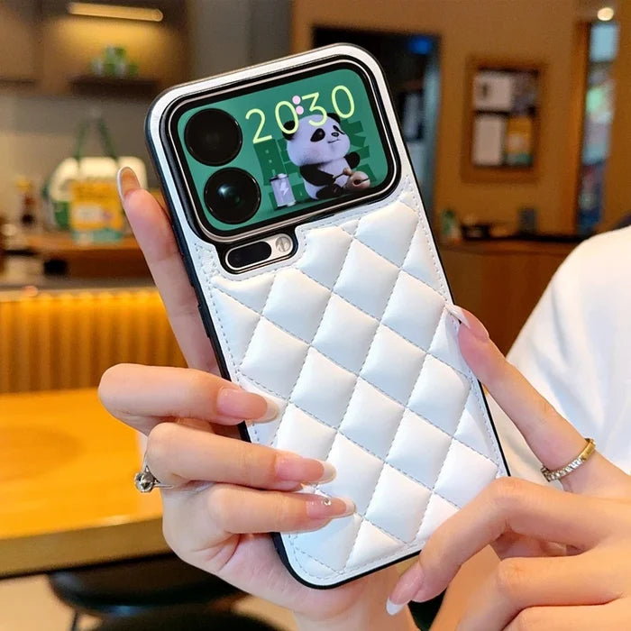 Fashion 3D Grid Soft PU Surface Hard Phone Case for Xiaomi
