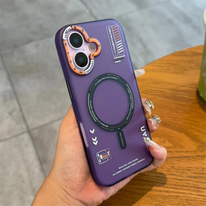 Fashion Graffiti Matte Translucent Magnetic Phone Case for iPhone