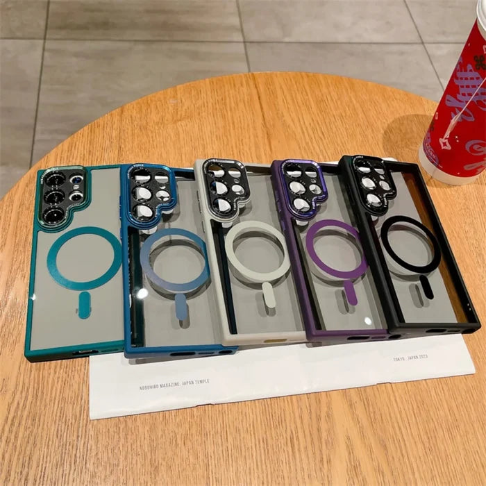 Fashion Plating Metal Lens Protective Phone Case for Samsung