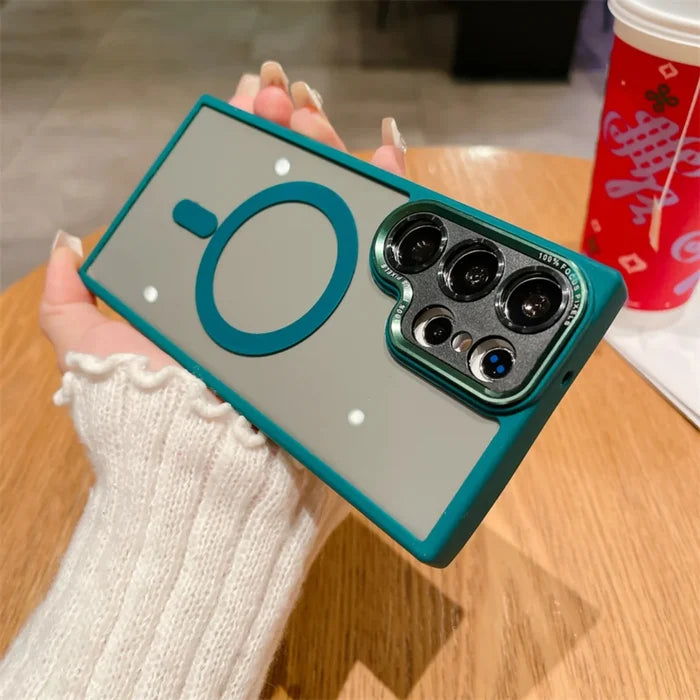 Fashion Plating Metal Lens Protective Phone Case for Samsung
