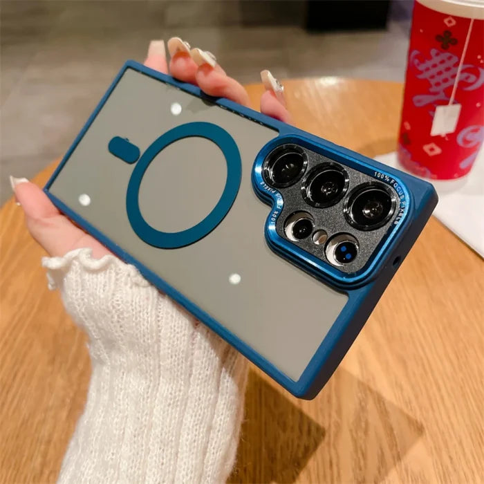 Fashion Plating Metal Lens Protective Phone Case for Samsung